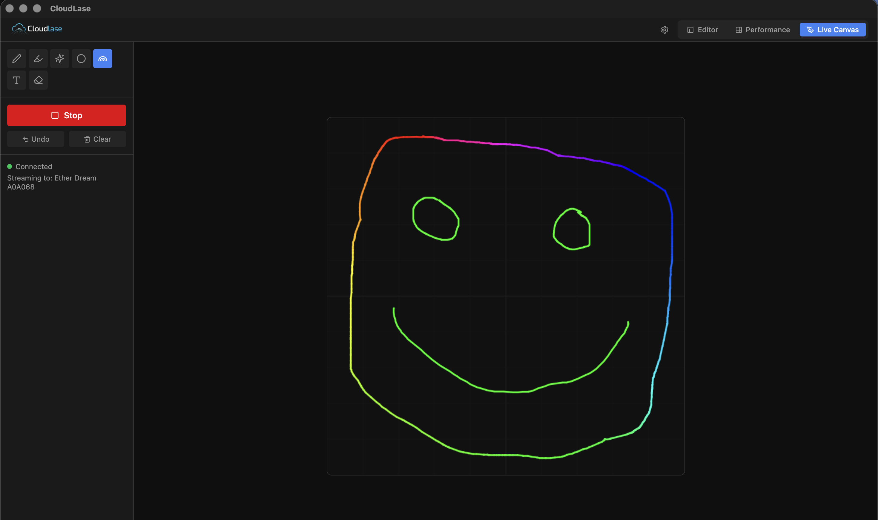 Draw live, project live