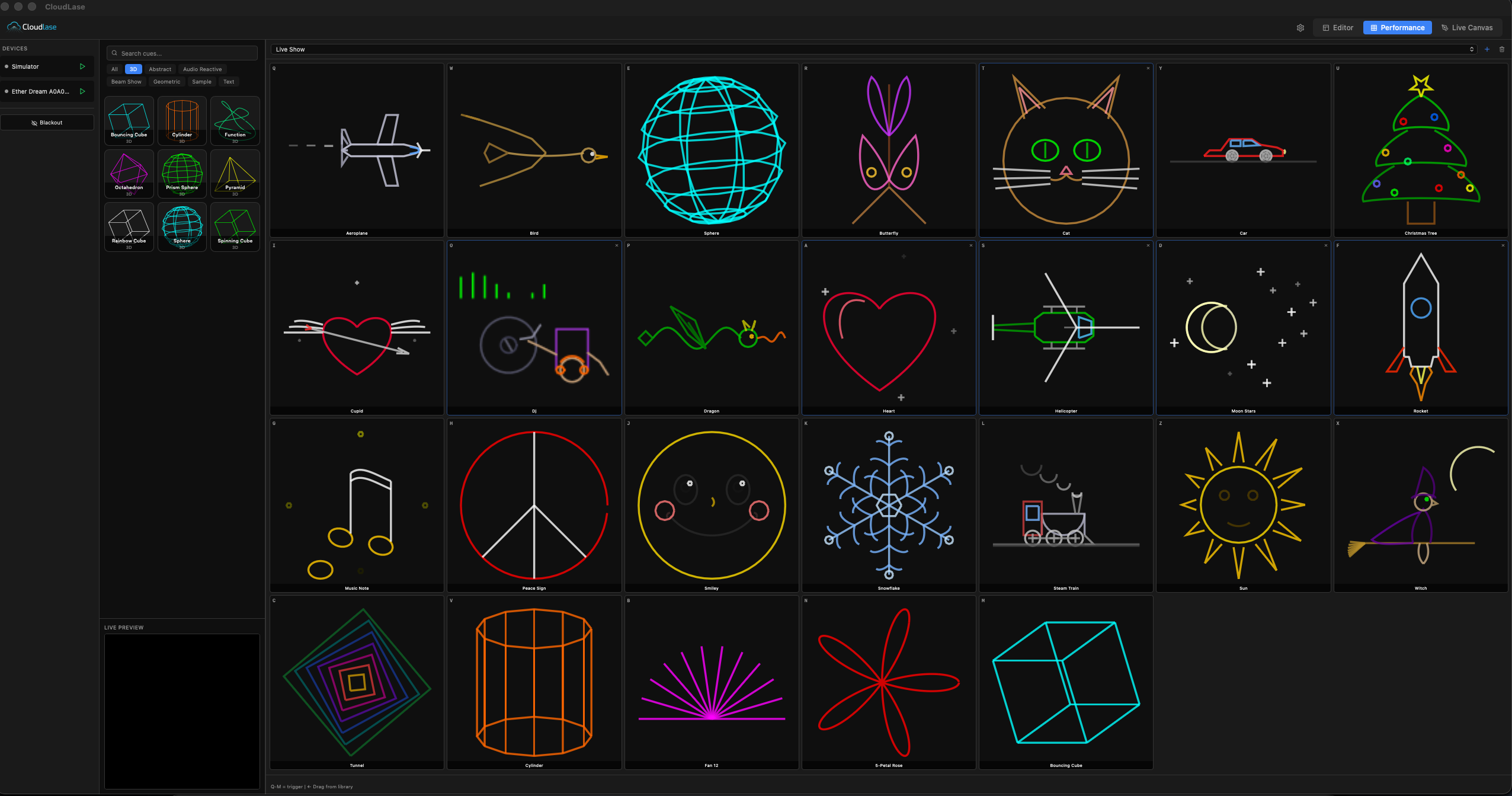 Perform live, trigger cues instantly